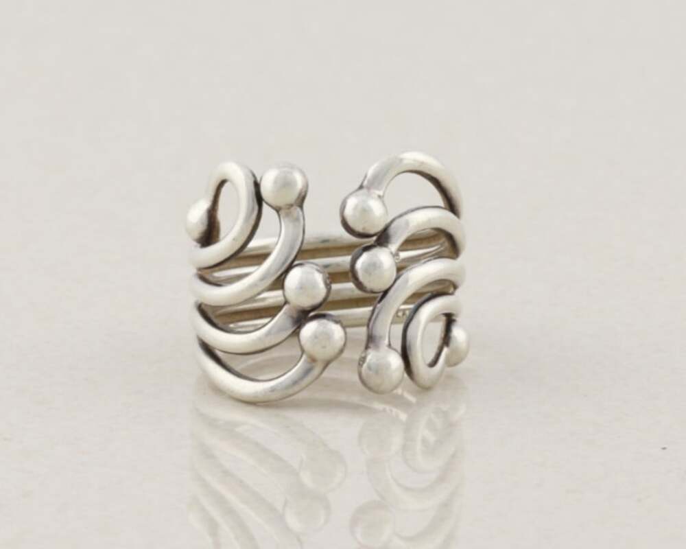 Sterling Silver Openwork Swirl Ring Size 9 3/4